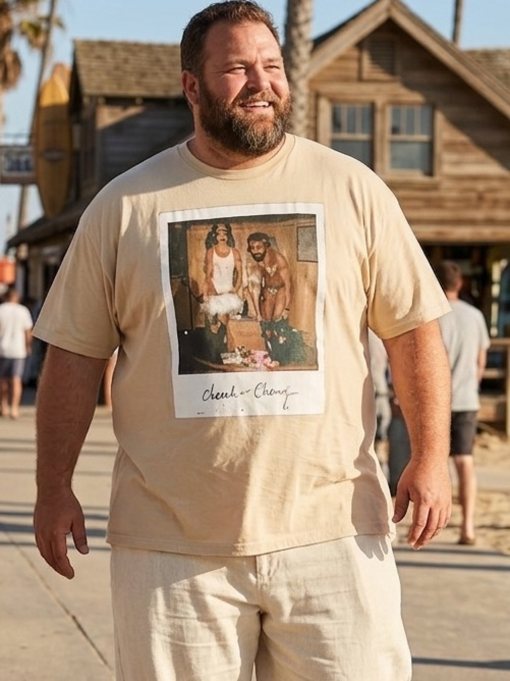 Cheech & Chong T-Shirt Mens 3XL Beige Tutu Scene Up In Smoke